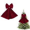 thumbnail image 2 of Extra Large Christmas Tree Topper Bow | 34x16 Inch Giant Velvet Red Bow for Christmas Tree, Wreaths, Wall Decor, Wedding & Party Decorations, Bow, 2 of 9