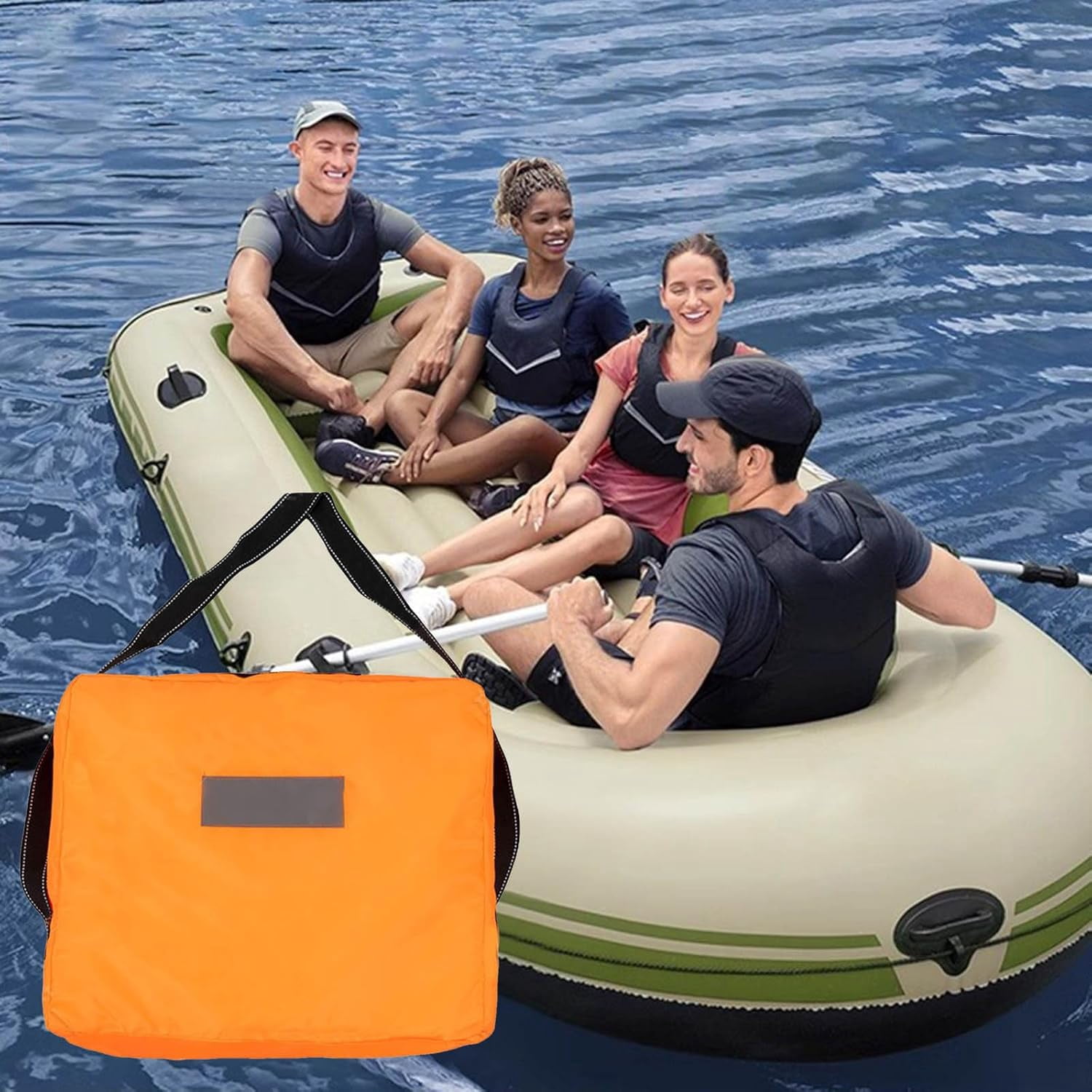 Throwable Boat Flotation Cushion, Waterproof Nylon Foam Seat Pad, Emergency Rescue Life Preserver for Kayak Canoe Swimming Safety (1 PC, Yellow)