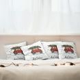 thumbnail image 4 of Ambesonne Christmas Throw Pillow Cover 4 Pack, Retro Car with Tree, 18", Green Vermilion, 4 of 5