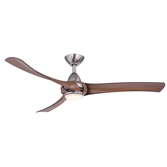 Wind River Droid LED Nickel Walnut Ceiling Fan