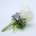 thumbnail image 4 of MINKUROW 6pcs Artificial Boutonniere Bridal Boutonniere Corsage Rose Silk Flower with Pin and Clip for Wedding Prom Party Champagne, 4 of 6
