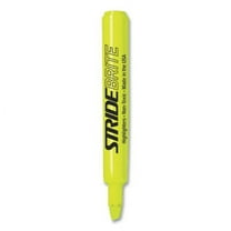 StrideBrite Tank Highlighter, Fluorescent Yellow Ink, Chisel Tip, Yellow Barrel, 12/Box, Each