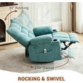 thumbnail image 3 of Ataucjin Swivel Rocker Recliner Chair Rocking Recliner Chair with Massage and Heat, Rocker Recliners for Small Spaces, Nursery Massage Rocking Chairs Oversize Ergonomic Lounge Single Sofa with Side Po, 3 of 6