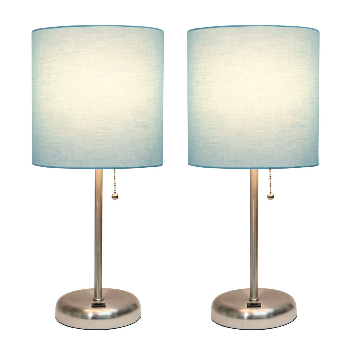 LimeLights Lampe bâton avec port de chargement USB et ensemble de 2 abat-jour en tissu