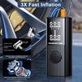 thumbnail image 3 of Cordless Tire Inflator Portable Air Compressor, 150 PSI Air Pump with Auto Shutoff & LED Light, Digital Gauge, Fast Inflation for Car, Motorcycle, Bike, Balls, 3 of 7