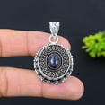 thumbnail image 2 of Natural Lapis Lazuli Gemstone Handmade 925 Sterling Silver Pendant 1.77", 2 of 2