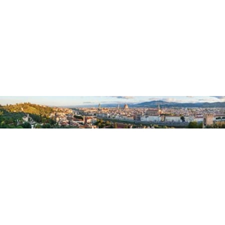 High angle view of the city from Piazzale Michelangelo Florence Tuscany Italy Canvas Art - Panoramic Images (44 x