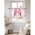 thumbnail image 3 of Pink Ribbon Sheer Curtains 45 Inch Length 2 Panels for Living Room, Wings Romantic Love Heart Flowers Vintage Voile Kitchen Curtain Set, Luxury Privacy Drapes Window Treatment for Bedroom, 3 of 7