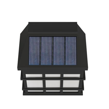 Flash Furniture - Holder Decorative Wall Mount Solar Powered Lighting for Decks and Fencing - Black