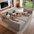 thumbnail image 3 of 102in Sectional Sofa for Living Room, Convertible Cloud Sofa Bed Sleeper, No Assembly Needed, Grey, 3 of 8