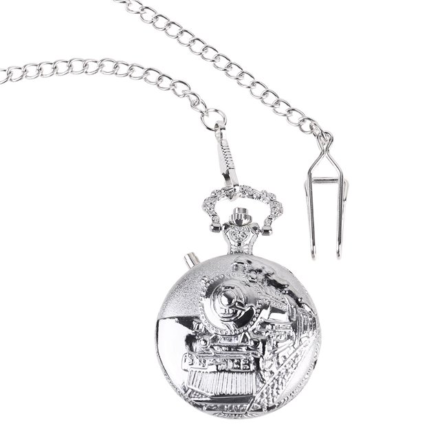 1pc Vintage Pocket Watch Pocket Watch Pocket Watch Locomotive Shape Design for Friends (Silver)