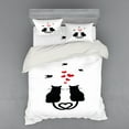 thumbnail image 2 of Ambesonne Love Bedding Set 3 Pcs, Cats in Love Heart Tail, Twin XL, Red Black White, 2 of 3