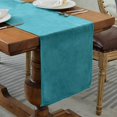 thumbnail image 1 of GHSDFBB Velvet Table Runner Rustic Style,Linen Farmhouse Table Runner for Dining Room Kitchen Party Dresser Décor,14x70 Inches,Teal, 1 of 7