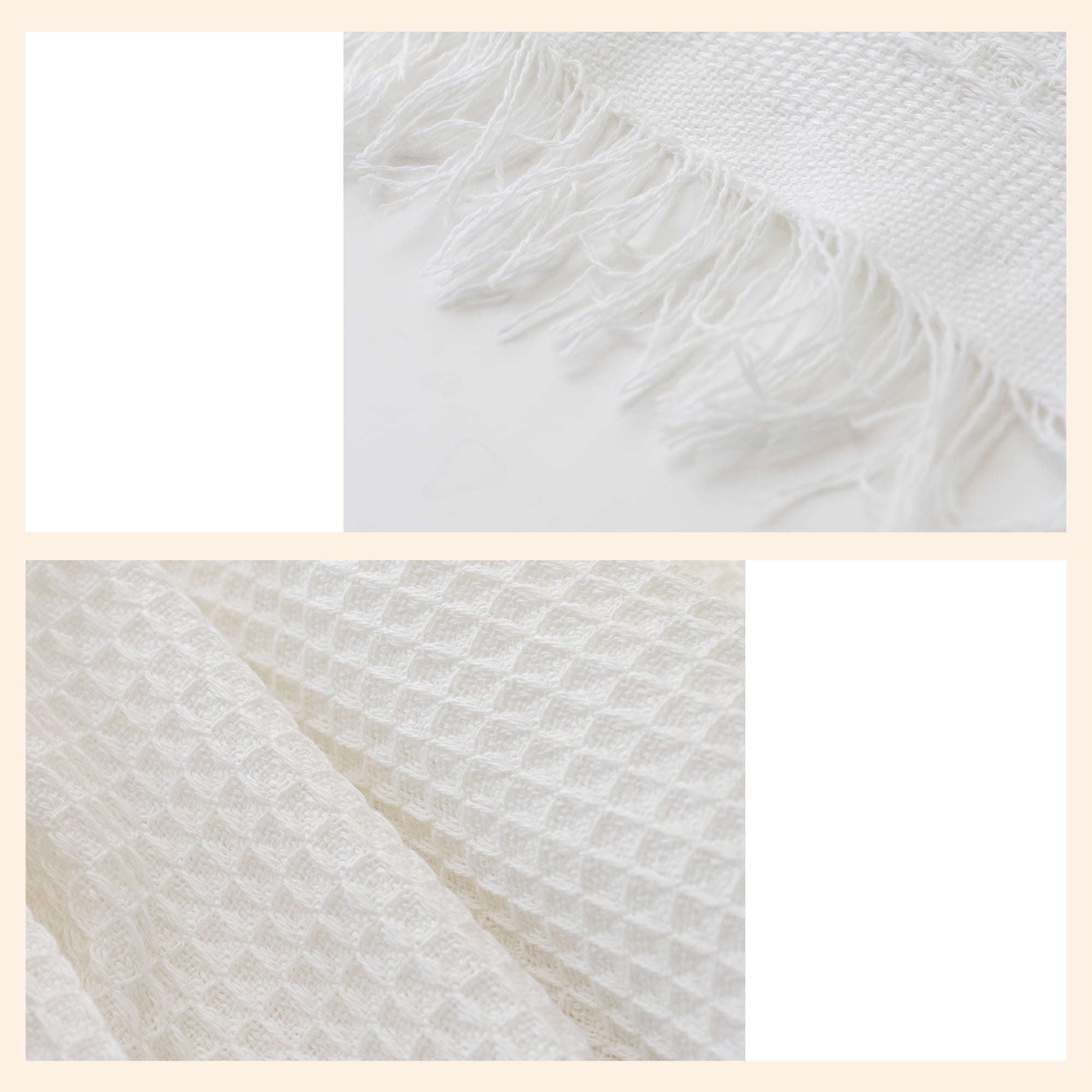 Unique Bargains Waffle Table Cover for Indoor and Outdoor Beige 45.3"x33.5"