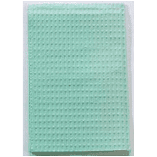 Tidi 917470 Dental Patient Bibs 2+1 Ply Paper Poly 13" X 18" Teal 500/Cs