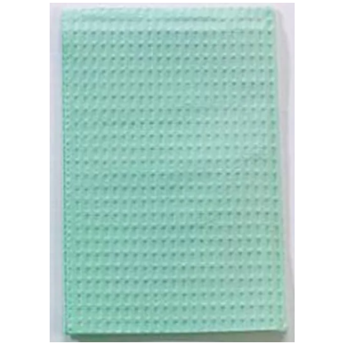 Tidi 917470 Dental Patient Bibs 2+1 Ply Paper Poly 13" X 18" Teal 500/Cs