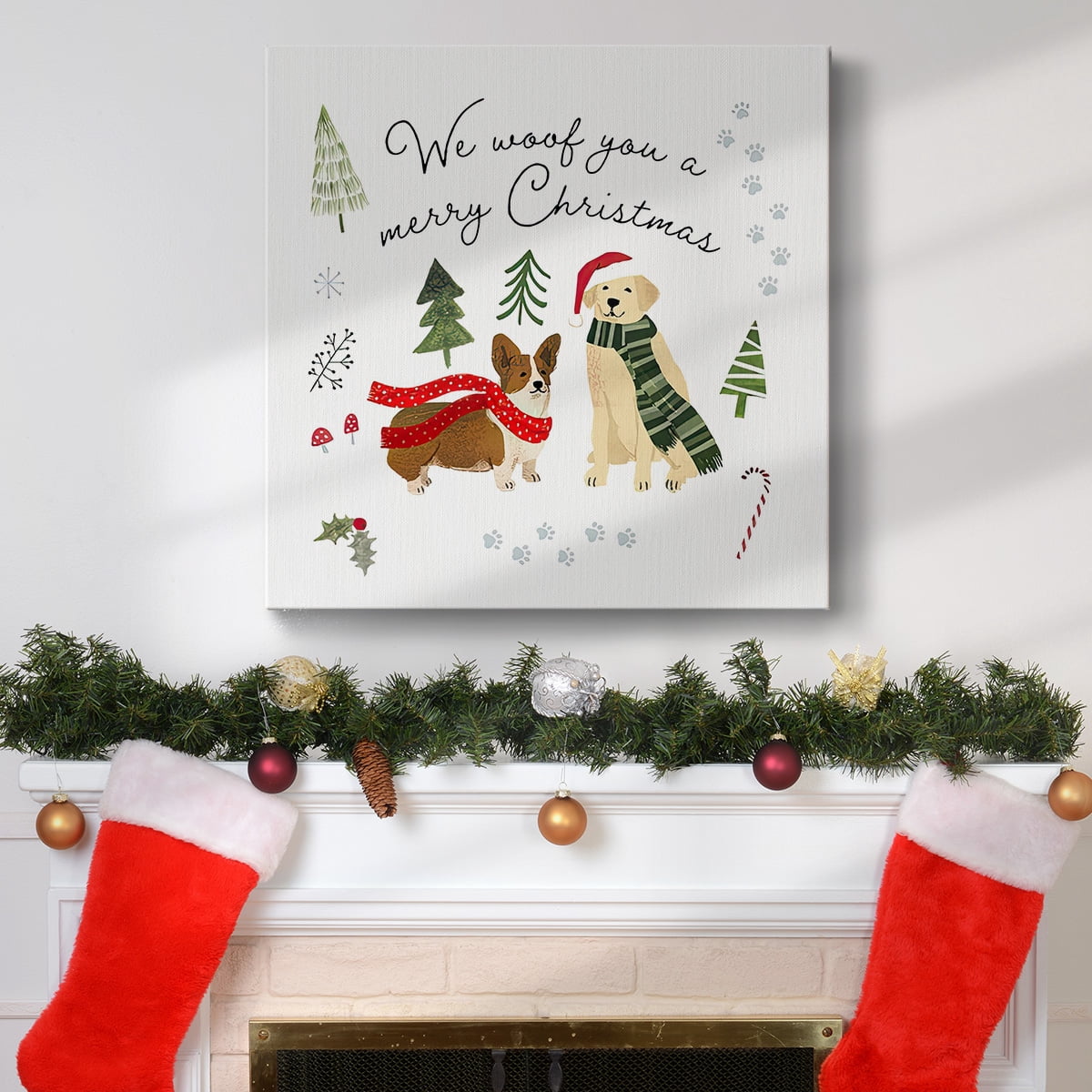 Holidogs I- Gallery Wrapped Canvas