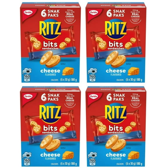 Ritz Bits Cheese Sandwich Cracker Snack Pack, 180g (4 Pack)