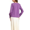 thumbnail image 3 of INSPIRE CHIC Casual Work Shirt for Women's Cowl Neck Office Fall Trendy Shirts Blouses XS Purple, 3 of 6