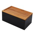 thumbnail image 5 of Desk Storage Box Cosmetic Storage Box Multipurpose Sturdy Portable Bathroom Organizer Case Makeup Organizer Box for Bathroom Drawer Cabinet Black concave cover, 5 of 8