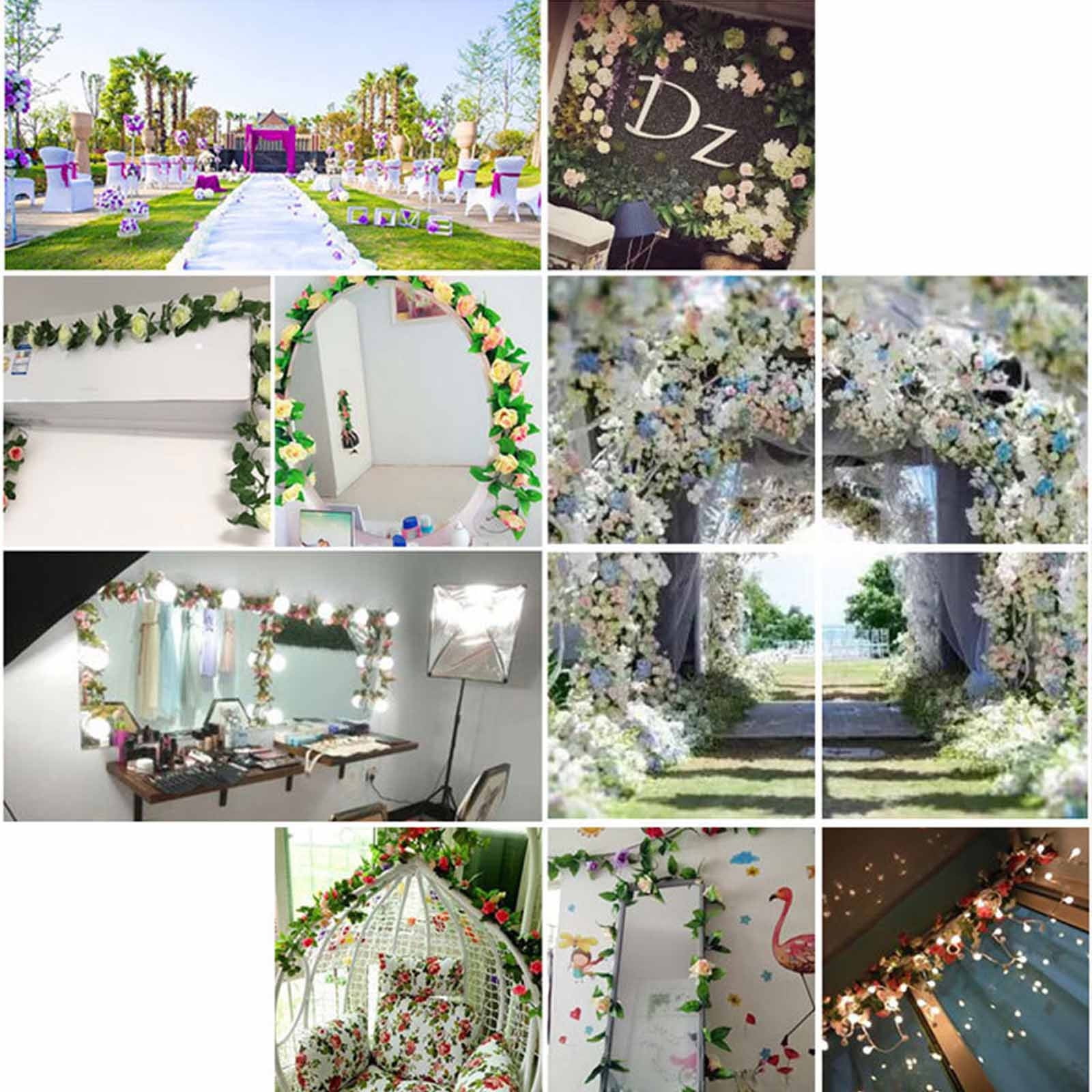 Clearance! Titcea 91" Artificial Cherries Blossoms Flower Vines, Hanging Silk Flower Garland Faux Flowers for Outdoors Spring Wedding Garden Party Home Arch Decor
