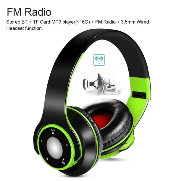 Écouteurs Bluetooth 4.0 + EDR Sans fil Pliable Écouteur Filaire Stéréo  Casque musical Sur l'oreille Carte TF Radio FM Mains libres avec Mic 