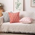thumbnail image 4 of Pack of 2 Faux Wool Throw Pillow Covers 18x18 Inches Soft Couch Cushion Cover with Velvet Decorative Cushion Cover for Living Room, Bedroom,Car,Office (Coral red), 4 of 14
