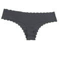 thumbnail image 2 of Odbmxy Panties for Women High Cut Hipster Womens G String Panties Solid Thong Stretch Sports Gray Underpants, 2 of 5