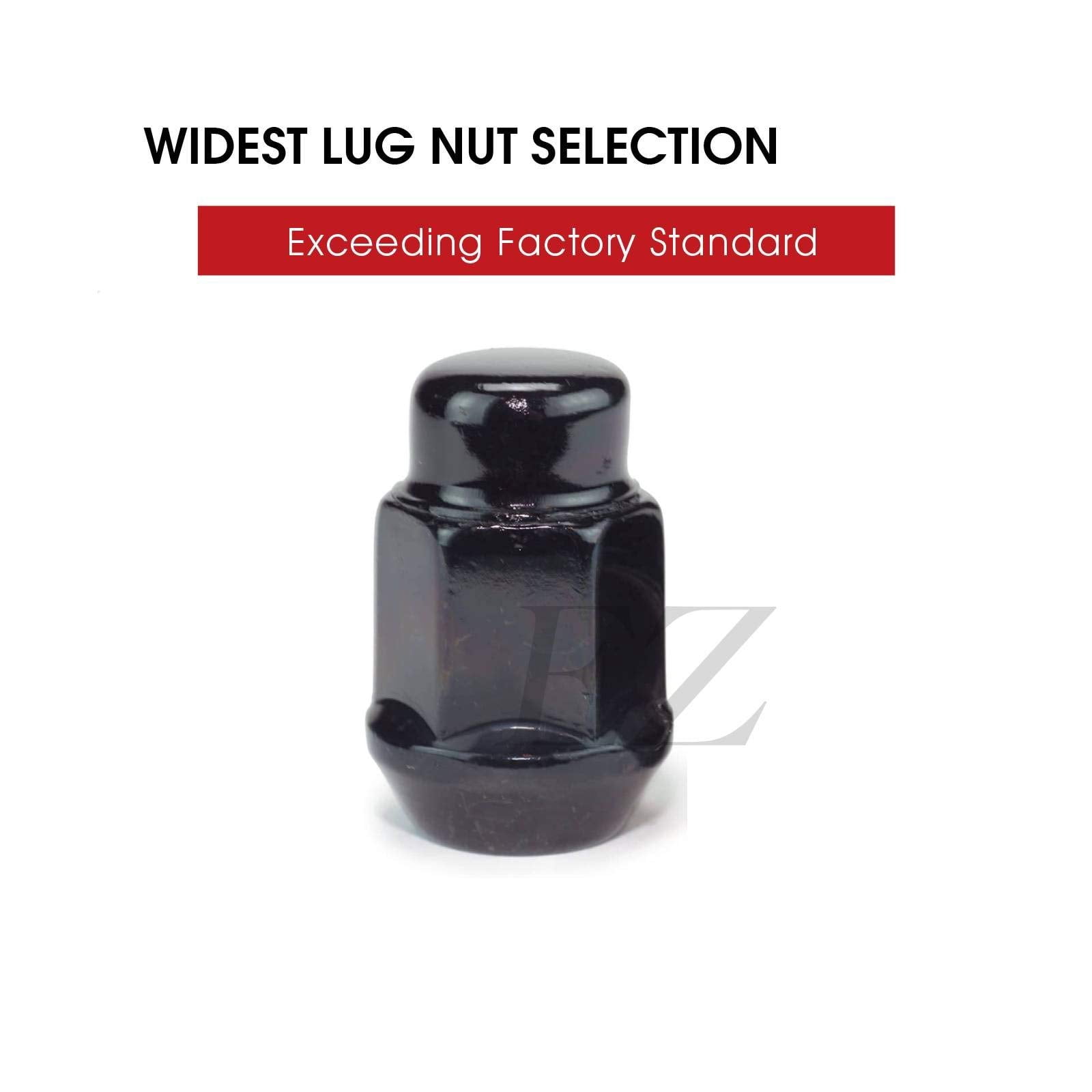 EZAccessory 20 Black Bulge Acorn Lug Nuts 14x1.5 Thread Size 3/4" Hex