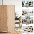 thumbnail image 5 of Rose Home Fashion Room Divider, 6 ft Tall Room Dividers and Folding Privacy Screens, 16in Privacy Screen 4 Panel Natural Space Temporary Wall Foldable Partition Separation, 5 of 7