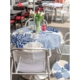 thumbnail image 4 of Outdoor Tablecloth with Umbrella Hole & Zipper, Blue Beige Coastal Round Tablecloth 60 Inch, Summer Coral Beach Nautical Patio Table Cover Waterproof Table Cloth for Picnic/Party, 4 of 7