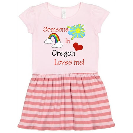 

Inktastic Someone in Oregon loves me! Gift Toddler Girl Dress