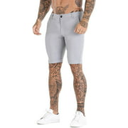 GINGTTO Mens Slim Fit Shorts 9" Inseam Stretch Chino Short Pants, Grey, 36 Short