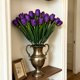 thumbnail image 4 of Tulipanes artificiales de imitación – Ramo de orquídeas artificiales de 6 ramas para decoración del hogar, follaje de plástico que no requiere mantenimiento para el alféizar de la ventana, el d, 4 of 6
