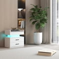 thumbnail image 4 of 1 Set Nightstand With Adjustable LED Strip Light, 2-Drawers, Large Storage Space, Perfect for Bedroom, Living Room & Study, 4 of 11