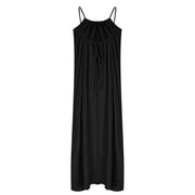 Horkkom Backless Dresses for Women Summer Beach Sleeveless Maxi Dresses Flowy Vacation Spaghetti Strap Dresses L