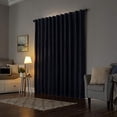 thumbnail image 3 of Sun Zero Amherst Velvet 96-Inch Thermal Total Blackout Back Tab Window Curtain Panel in Navy Blue, 3 of 3