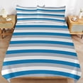 thumbnail image 6 of 3 Pcs Soft Bedding Set, Includes 1 Duvet Cover with Zipper And 2 Pillow Shams,Gray Blue And White Stripes King(102"×90"), 6 of 8