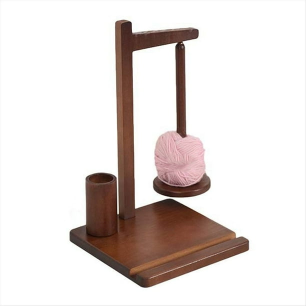 Porta-Hilos de Madera para Crochet, Porta-Hilos Magnético con Ranura para Teléfono para Amantes del Tejido y el Crochet
