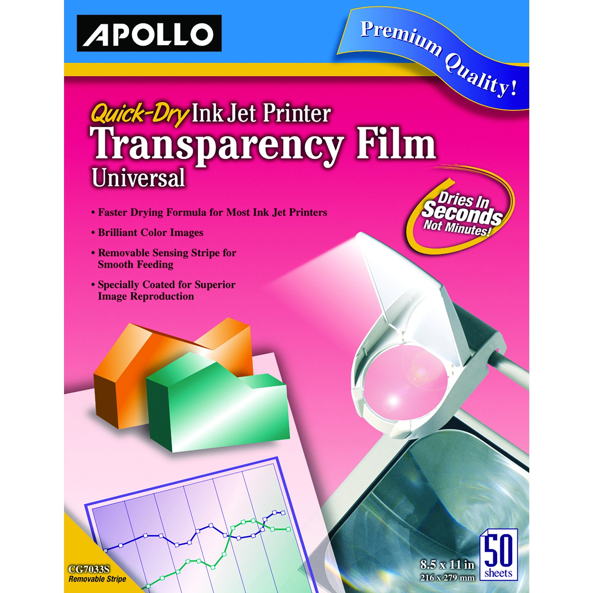 Vintage Apollo Transparency Film Color Rainbow Pack 100 Sheets 8 1/2 X 11 New 