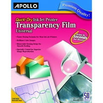 Apollo Quick-Dry Color Inkjet Transparency Film, Letter, Clear, 50/Box