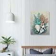 thumbnail image 3 of JRXY Ocean Theme Canvas Wall Art Coastal Shell Starfish Coral Conch Picture for Bathroom Kitchen Office Living Room Decor Stretched and Framed Ready to Hang 16x20 Inch Picture 1, 3 of 3