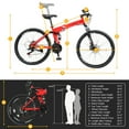 thumbnail image 2 of UBesGoo 27.5in Folding Mountain Bike Shimano 21-Speed with Disc Brakes,  Red, 2 of 10