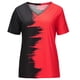 thumbnail image 4 of Tops Para Mujer Blusa Casual Elegante Camiseta Con Estampado de Manga Corta Con Cuello en V de Moda Odeerbi  ODB162592, 4 of 8