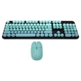 thumbnail image 2 of Combo de teclado y mouse inalámbricos, modo inalámbrico de 2.4 G, teclado retro punk de fácil manejo con mouse para juegos ajustable de 3 DPI, color azul combinado, 2 of 15