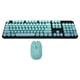 thumbnail image 2 of Combo de teclado y mouse inalámbricos, modo inalámbrico de 2.4 G, teclado retro punk de fácil manejo con mouse para juegos ajustable de 3 DPI, color azul combinado, 2 of 15