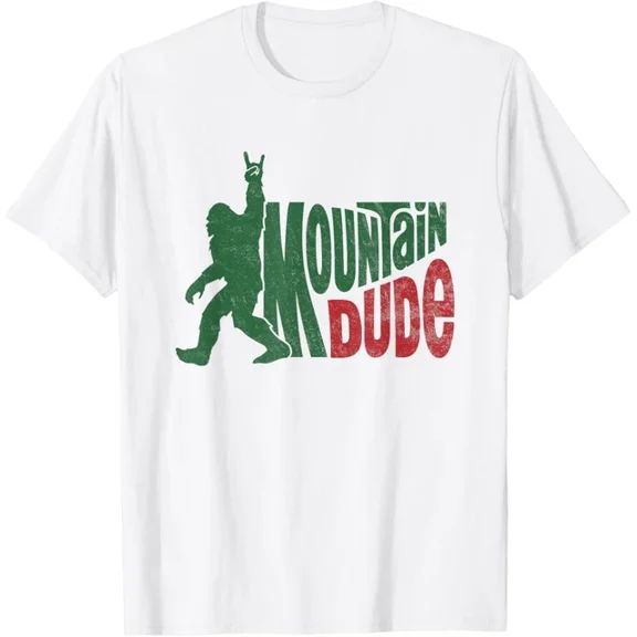 Kiraa Tee with Mountain Dude Funny Bigfoot Sasquatch Hiking Gift T-Shirt Birthday Gifts; For Men & Women