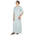 thumbnail image 1 of Sakkas Maha Soft Womens Short Sleeve Nightgown Sleep Dress Breathable No Bunch Up - Aqua-floral - Large, 1 of 5