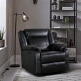 thumbnail image 2 of Lexicon Bastrop Traditional Faux Leather Gel Glider Reclining Chair in Black, 2 of 7