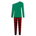 thumbnail image 5 of Gvmfive Women 2PCS Christmas Pajamas Sets Off Shoulder Long Sleeve T Shirt Plaid Leggings, 5 of 6